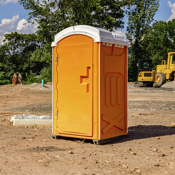 how often are the porta potties cleaned and serviced during a rental period in Highland